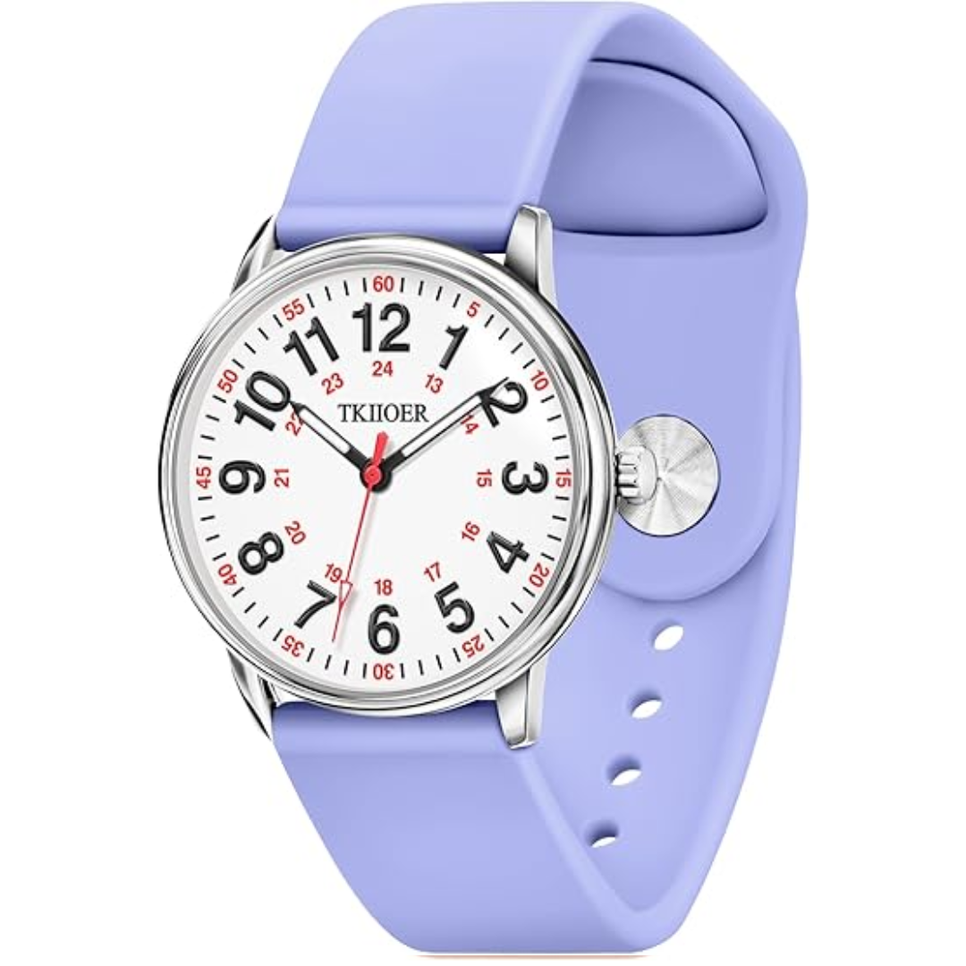 Montre infirmière étanche pour femme, cadran lumineux pour précision, idéale en milieu médical professionnel.