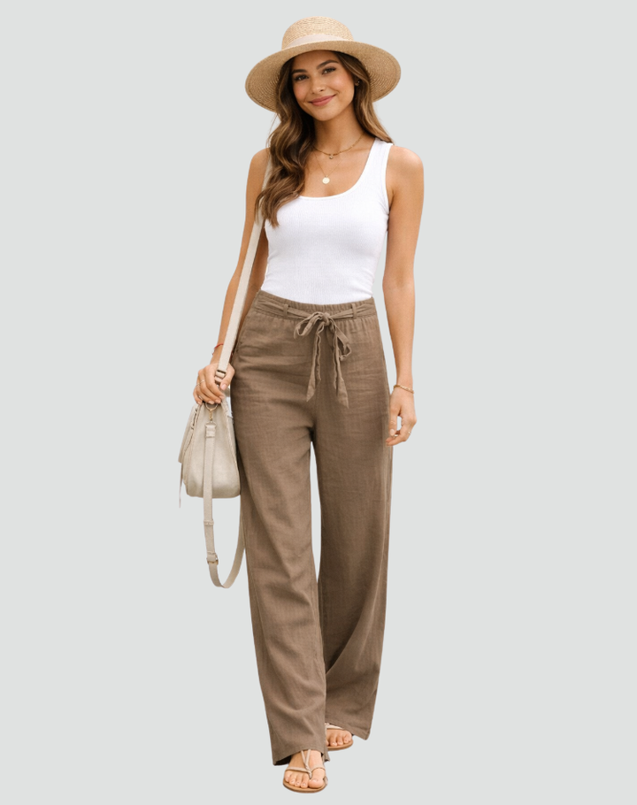 Pantalon d'été fluide pour femmes, confortable pour les journées chaudes, style polyvalent et tendance.