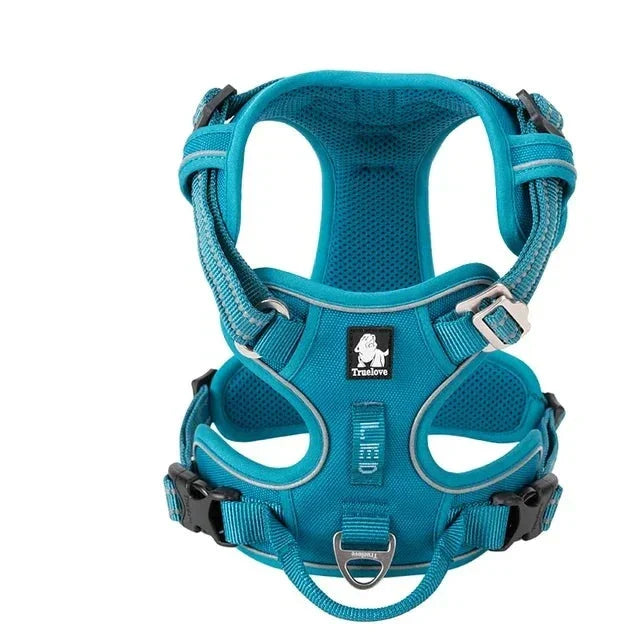 Accessoire de sécurité indispensable : harnais réfléchissant en nylon pour chien, confort et visibilité garantis.