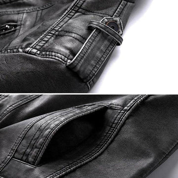 Veste homme biker noire robuste et chic, un classique intemporel pour toutes les occasions, mode masculine élégante.