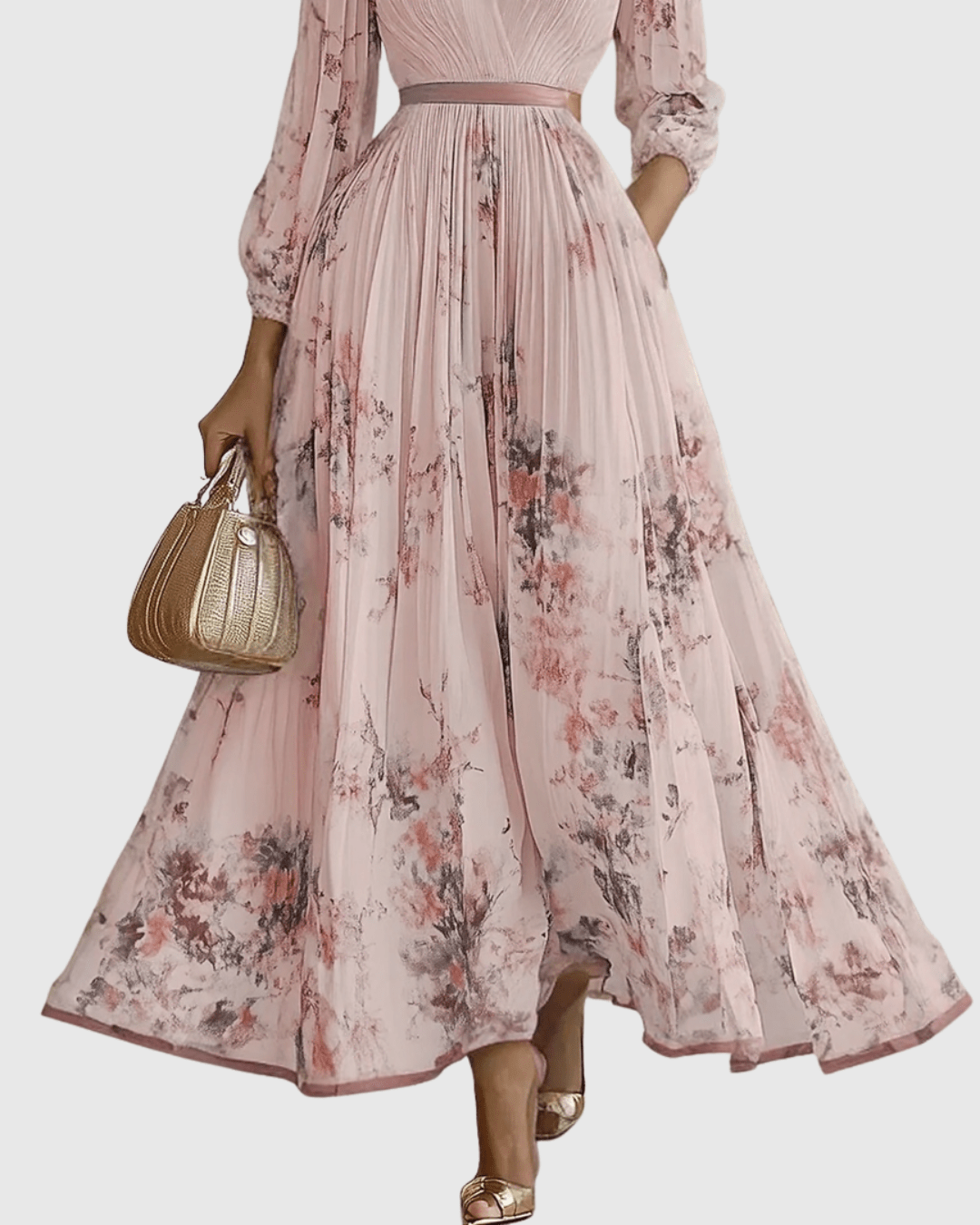 Robe maxi plissée, vêtement élégant et polyvalent, indispensable pour la mode féminine.