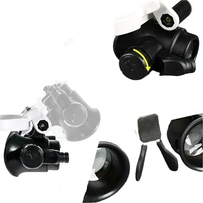 Loupes grossissantes LED mains libres pour assemblage, inspection détaillée, modélisme et horlogerie de précision.