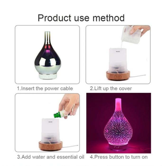 Diffuseur d'arômes LED silencieux pour huiles essentielles, apporte bien-être et décoration à votre ambiance maison.