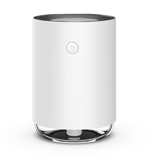 Humidificateur PureMist compact, silencieux et design, purifiant l'air pour un intérieur sain et hydraté.