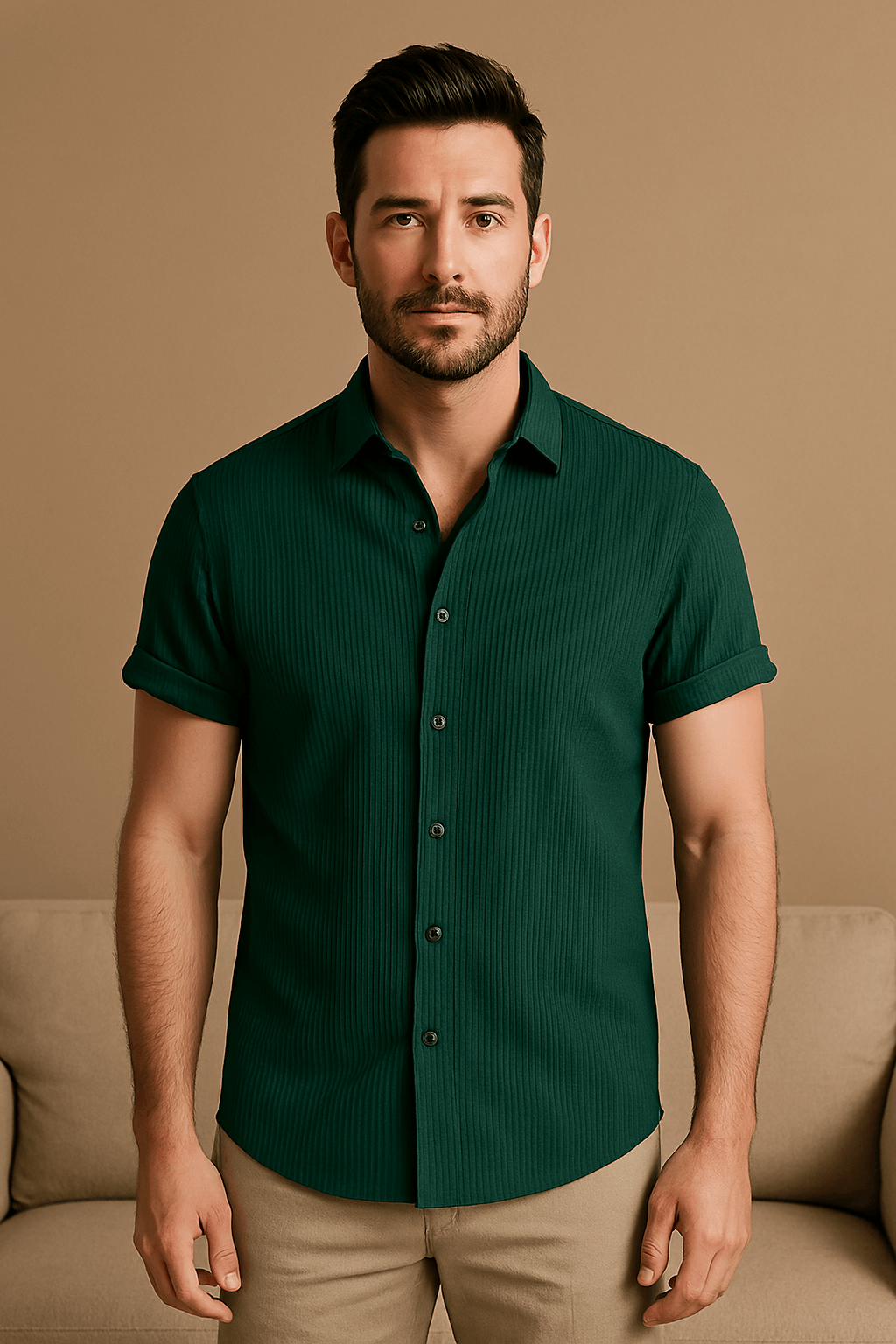 Chemise élégante à manches longues pour hommes, coupe moderne et polyvalente, pour un look tendance.