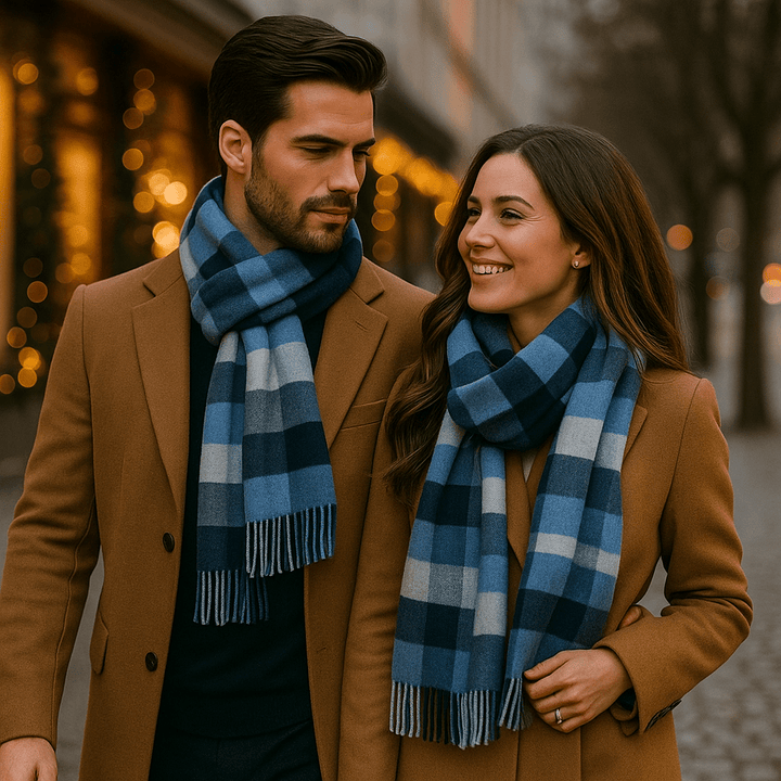 Écharpe homme ultra-confortable et chaude, design classique pour une élégance quotidienne en hiver.