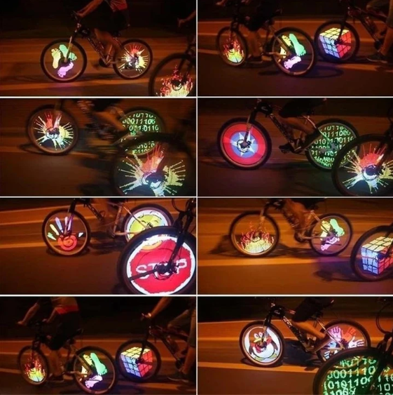 Accessoire vélo LED personnalisable pour rayons, créant un effet lumineux 3D unique et un style incomparable.