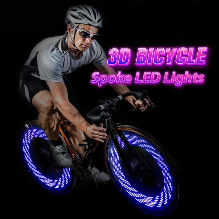 Lumières LED étanches sur rayons de vélo, offrant un éclairage fiable pour le cyclisme de nuit et la sécurité.