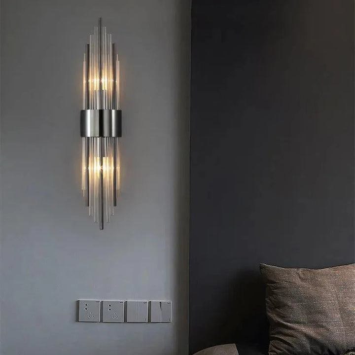 Luminaire mural LED en cristal, design luxe pour un éclairage intérieur moderne. Idéal pour ambiance chic et chaleureuse.