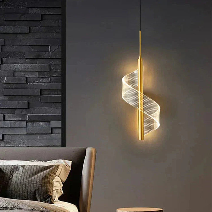 Éclairage LED design minimaliste pour salon. Suspension moderne et économe en énergie.