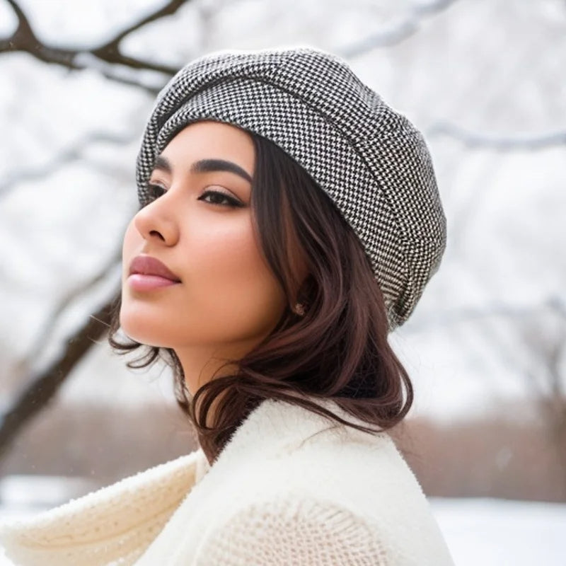 Bonnet douillet et chaud pour femme, accessoire mode d'hiver. Idéal pour le confort quotidien automne/hiver.