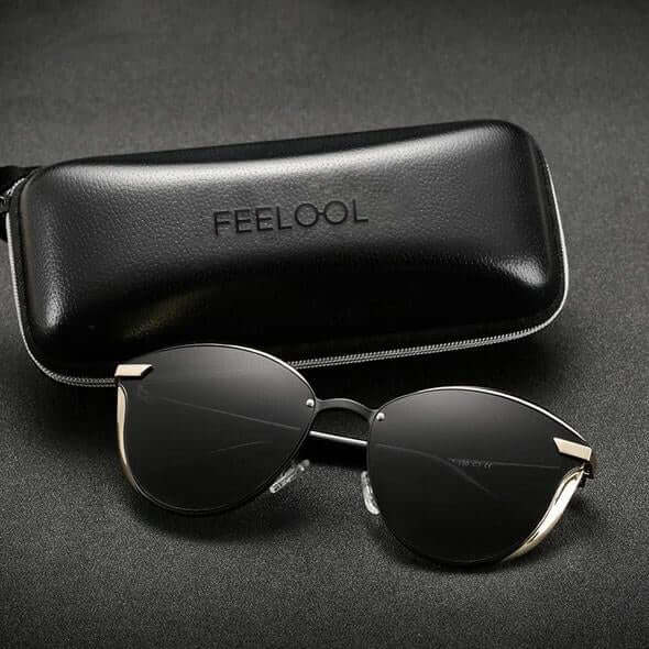 Lunettes de soleil œil-de-chat polarisées pour femme, protection UV400. Style chic et rétro pour l'été.