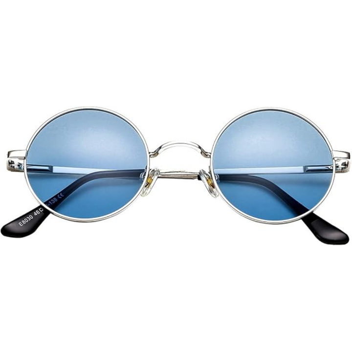 Lunettes de soleil unisexes rondes style rétro, polarisées pour une vue claire. Idéales pour l'été.