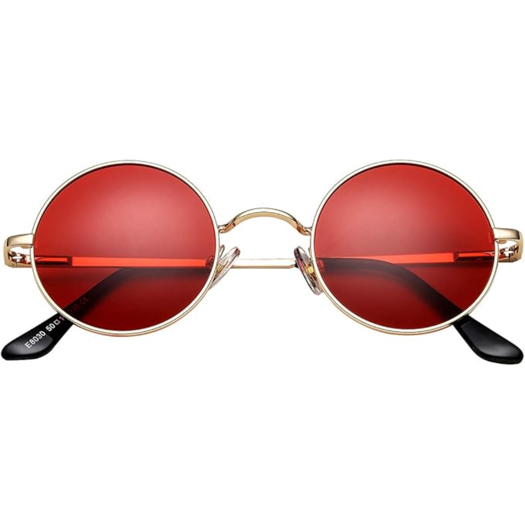 Lunettes de soleil rétro rondes polarisées, offrant protection UV et un look tendance unisexe.
