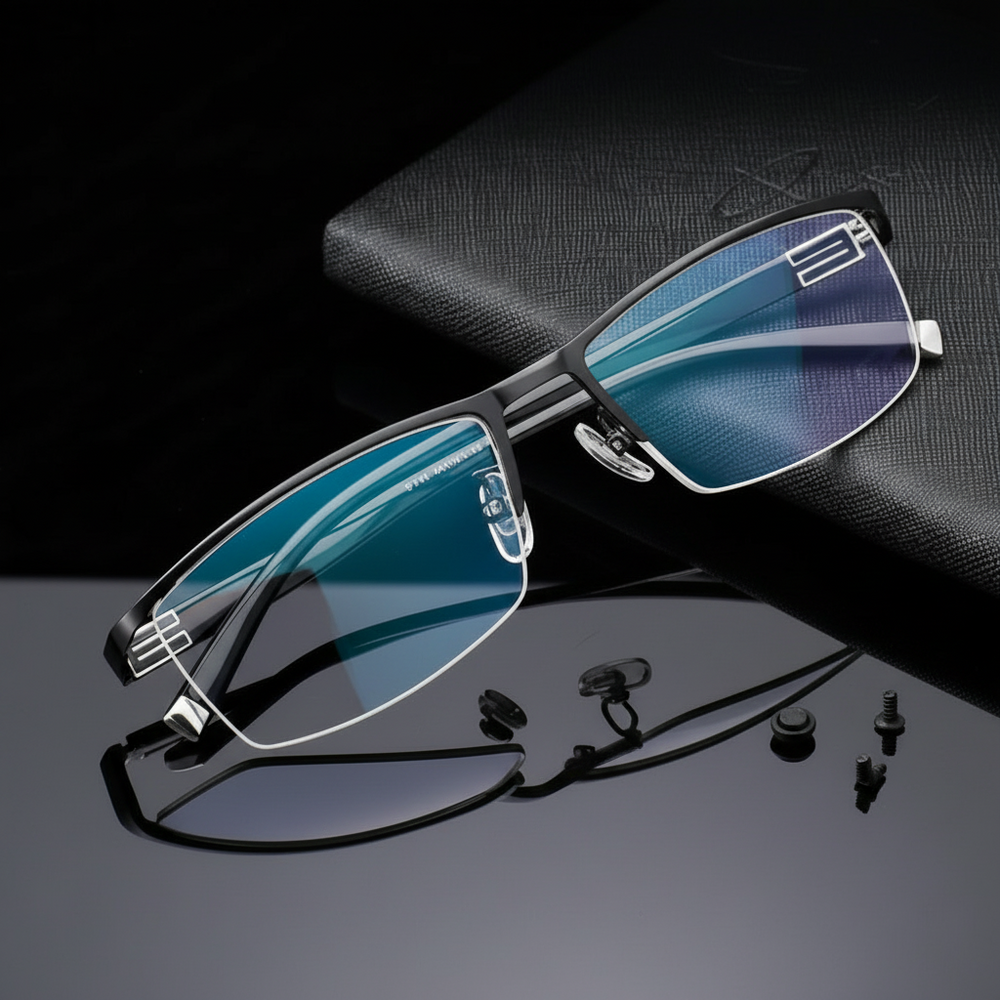 Lunettes multifocales photochromiques unisexes, adaptées à la lecture et à la vue claire en extérieur.