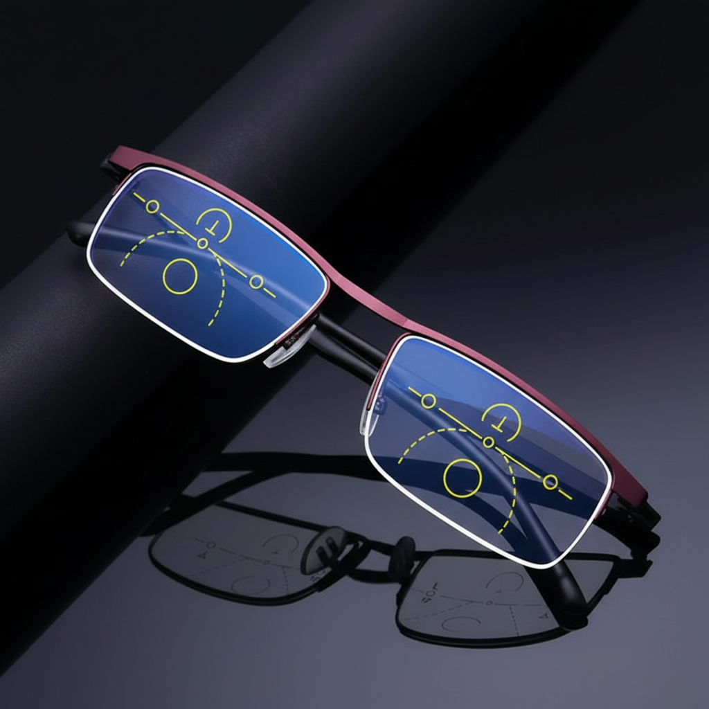 Lunettes de lecture optiques unisexes au design moderne, verres multifocaux pour presbytie et anti-fatigue.
