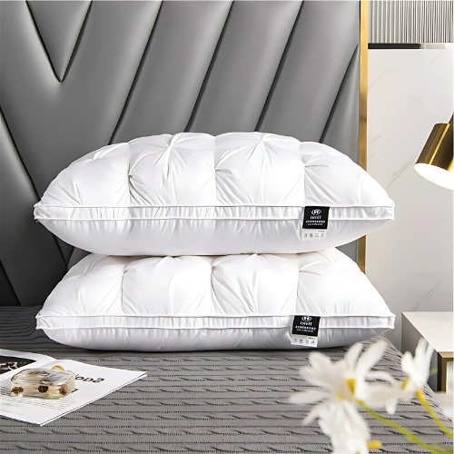 Coussin de chambre unisexe en duvet d'oie, offrant un luxe et un confort supérieur pour des nuits de sommeil paisibles.