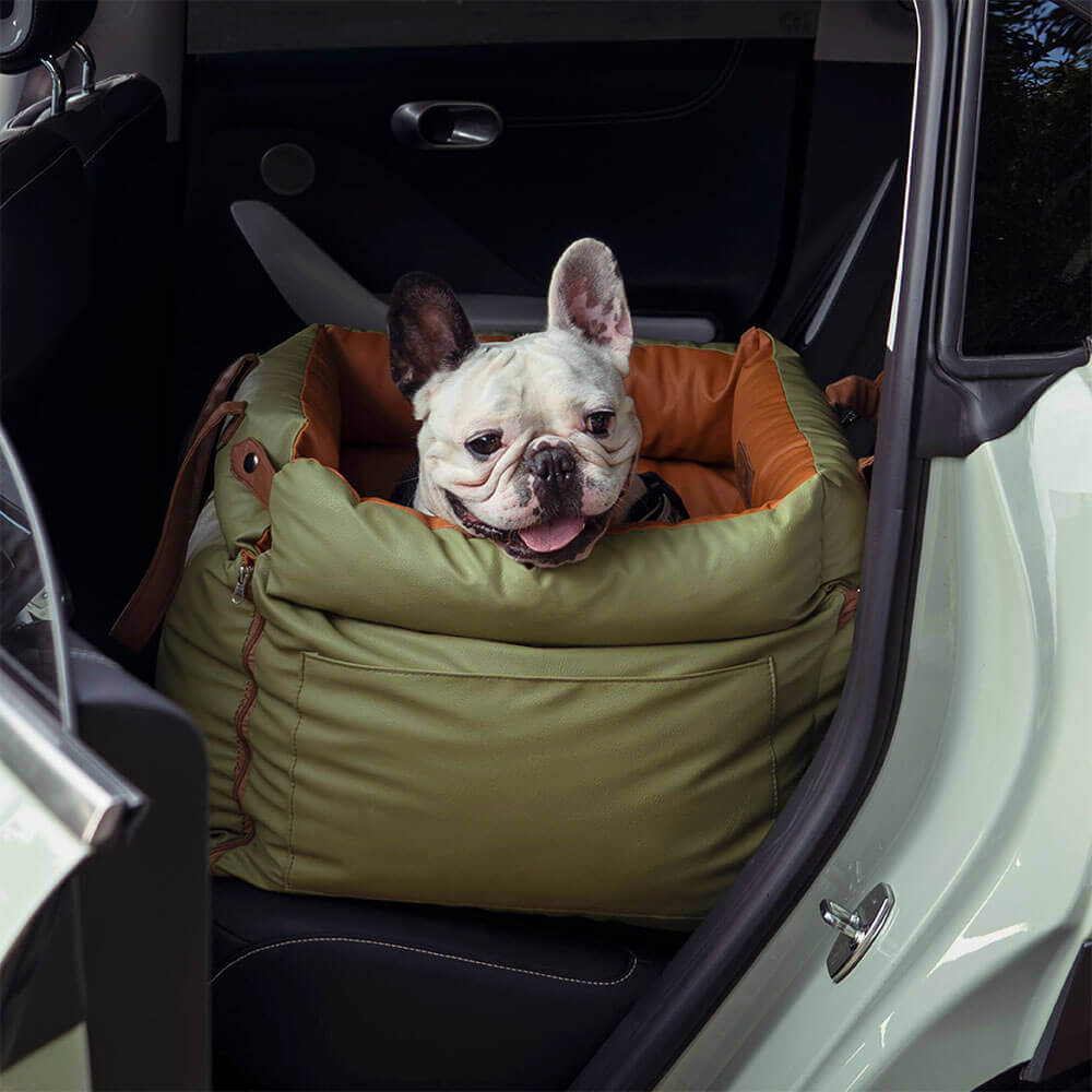 Siège voiture pour animaux, confort douillet et protection anti-choc.