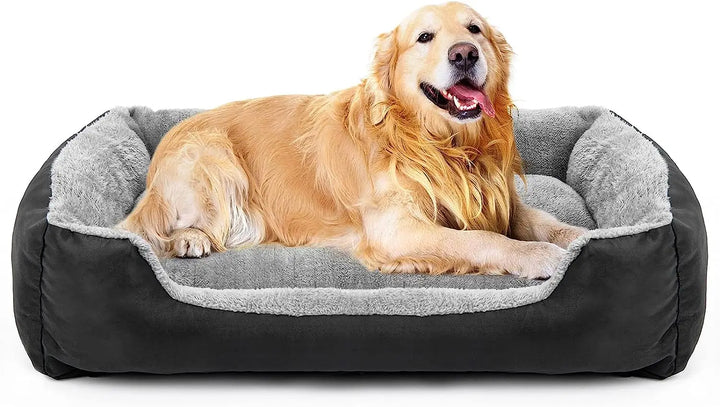Lit pour chien orthopédique de qualité. Tissu doux et résistant. Design moderne pour un confort animal optimal.