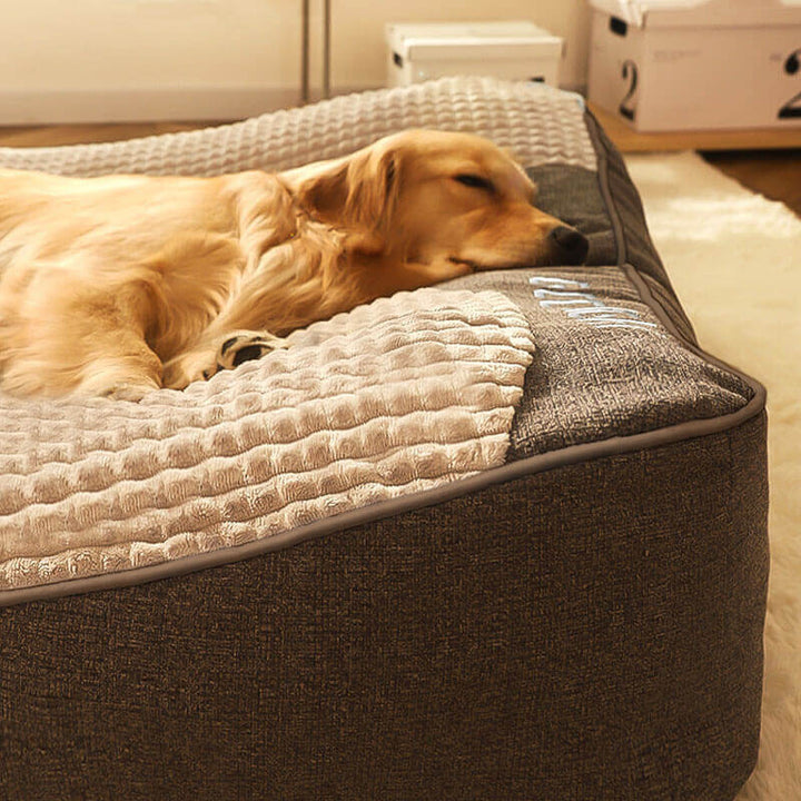 Lit orthopédique pour chien. Mousse mémoire pour soutien articulaire et sommeil profond garanti.