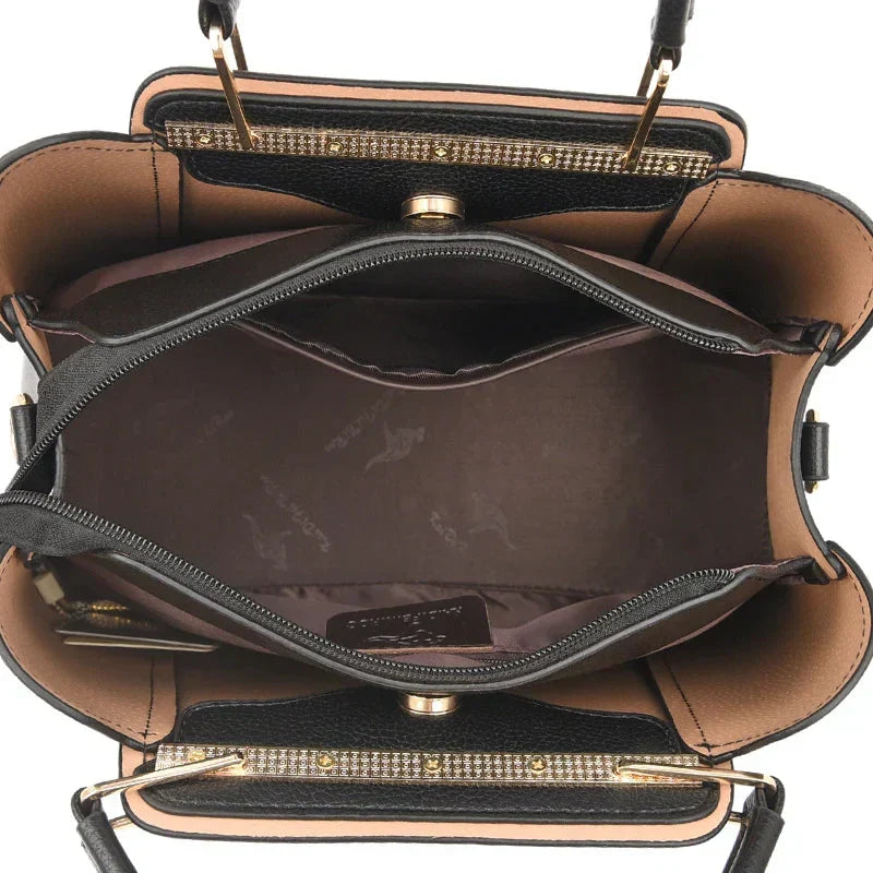 Sac à main femme grand format en cuir, bandoulière ajustable, parfait pour le shopping ou les voyages.