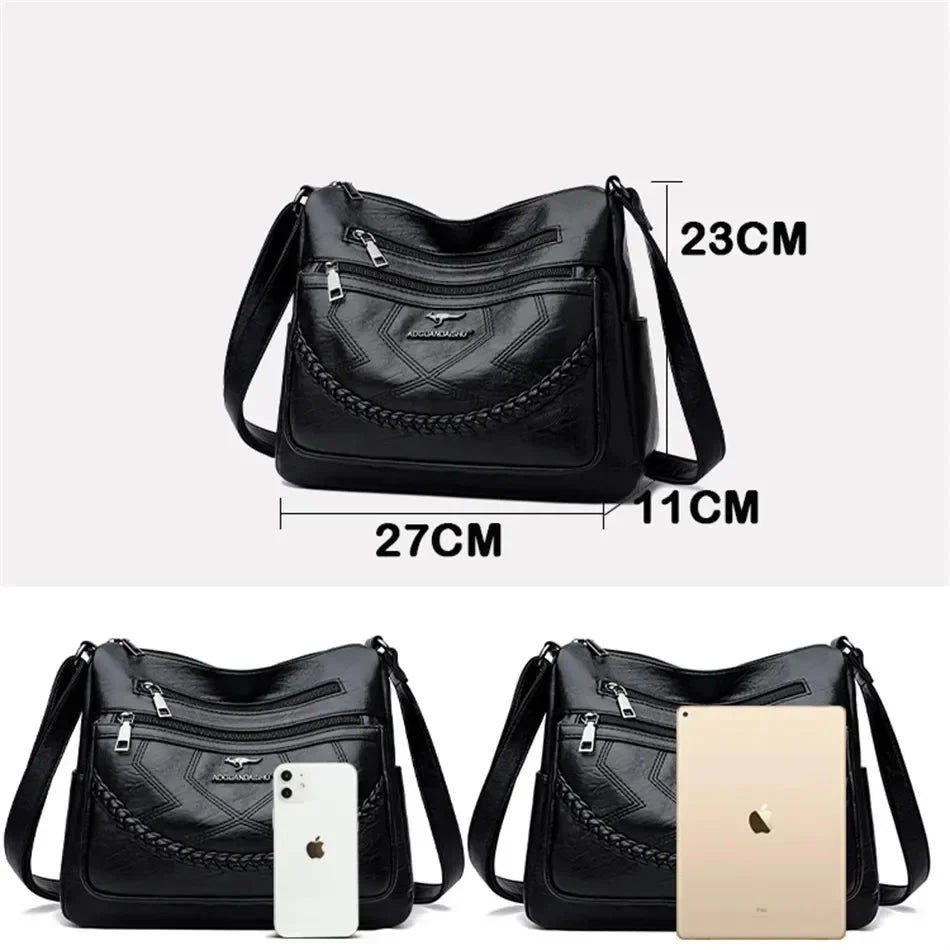 Sac bandoulière femme en cuir souple, idéal pour le quotidien, alliant élégance, luxe et confort.
