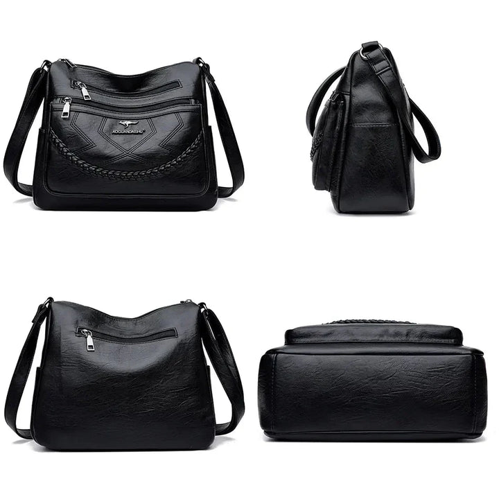 Sac chic en cuir souple pour femme, bandoulière élégante, parfait accessoire mode luxe pour un look raffiné.
