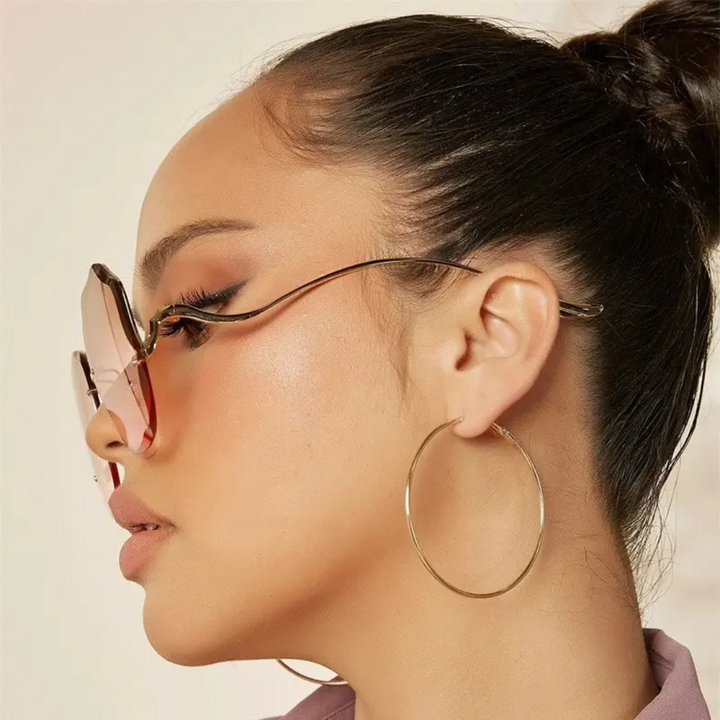 Style sans monture: lunettes de soleil dégradées, luxe unisexe, accessoire de mode été, protection UV.