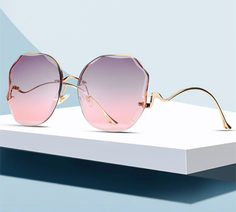 Style affirmé: lunettes de soleil dégradées luxe unisexe, protection UV, mode été, accessoire sans monture.