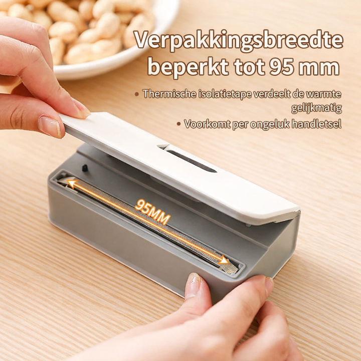 Scelleuse portable innovante pour aliments, préserve la fraîcheur, réduit le gaspillage et scelle les sacs hermétiquement.