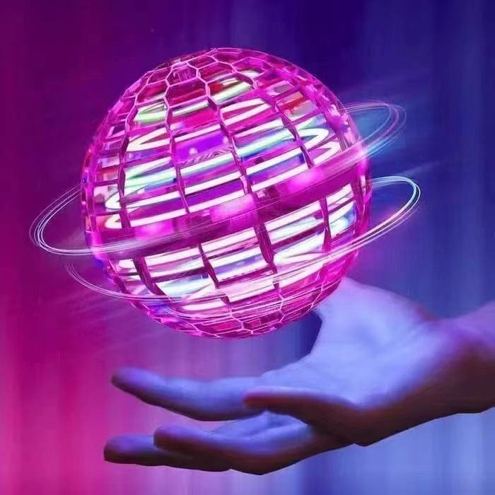 Enfants et adultes s'amusent avec l'Orb AeroMagik, jouet volant LED anti-gravité interactif, cadeau original.