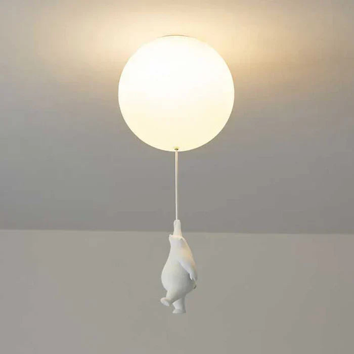 Lampe LED pour enfant, ours mignon et ballon flottant, décoration joyeuse.
