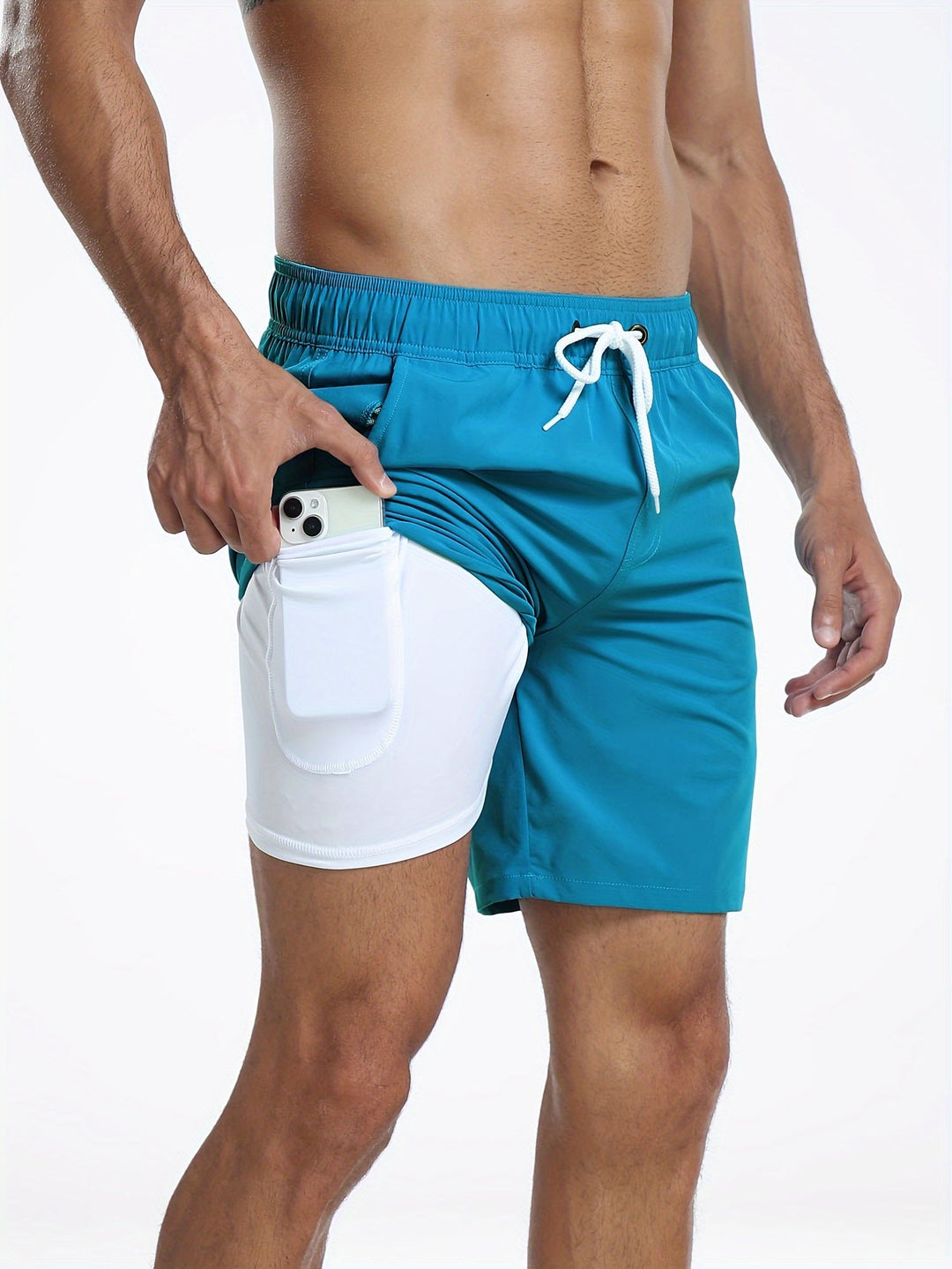 Short de bain homme séchage rapide, extensible, idéal plage et piscine.