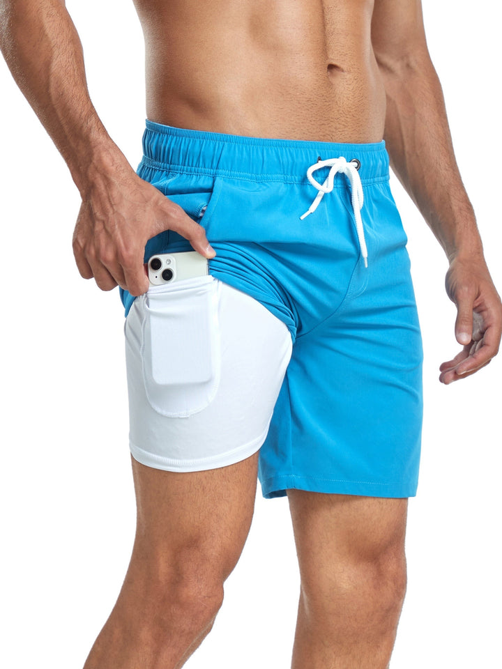 Short de bain homme léger pour l'été, extensible, séchage rapide, idéal piscine et natation.