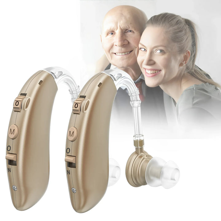Amplificateur sonore rechargeable avec réduction de bruit pour une santé auditive améliorée.