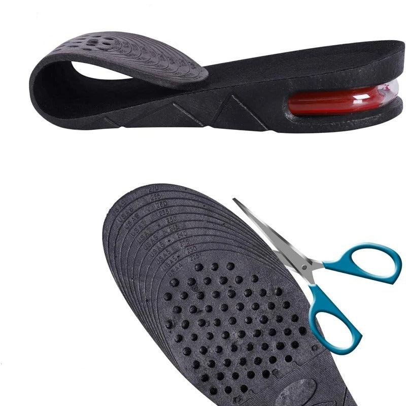 Semelles Lift Ease avec technologie coussin d'air, support plantaire et rehaussement de taille confortable.