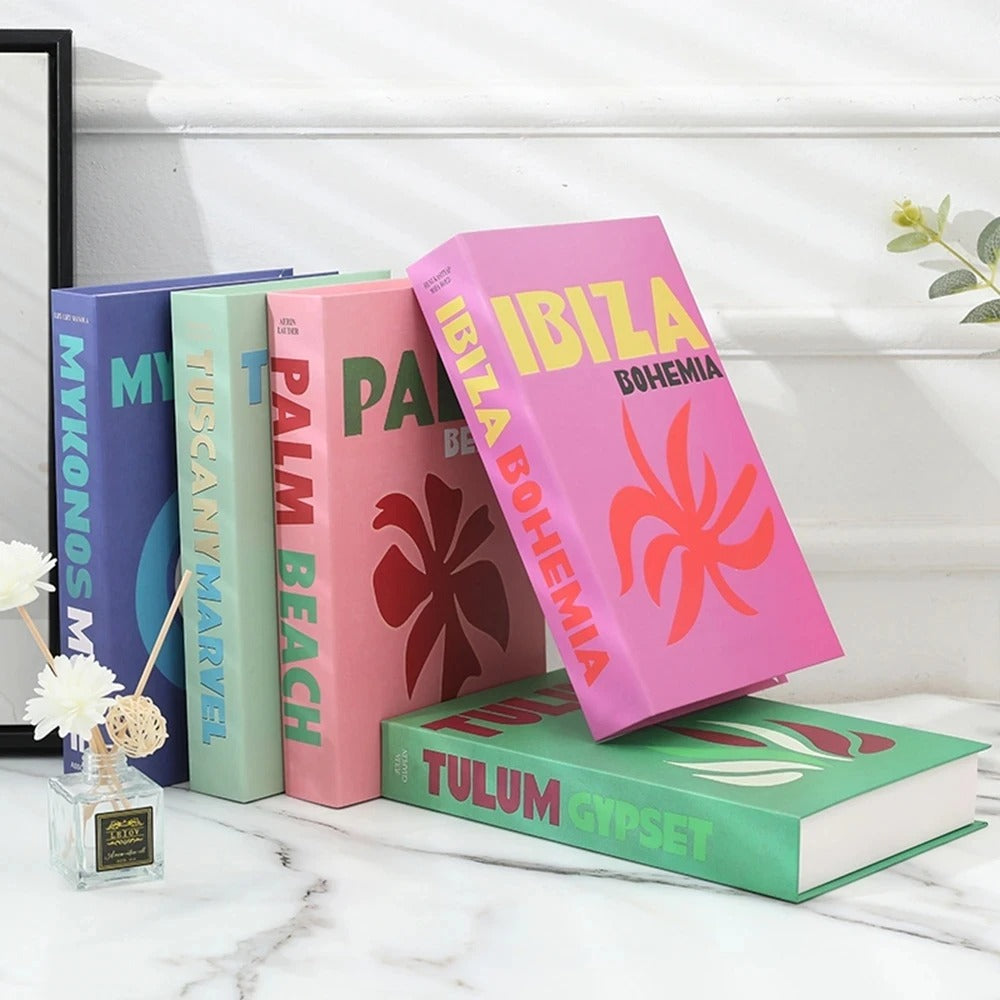 Livres décoratifs élégants pour rehausser le design de votre salon ou bibliothèque.