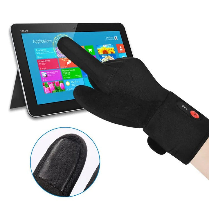 Paire de gants chauffants technologie pour hommes et femmes, garantissant confort et chaleur face au froid de l'hiver.