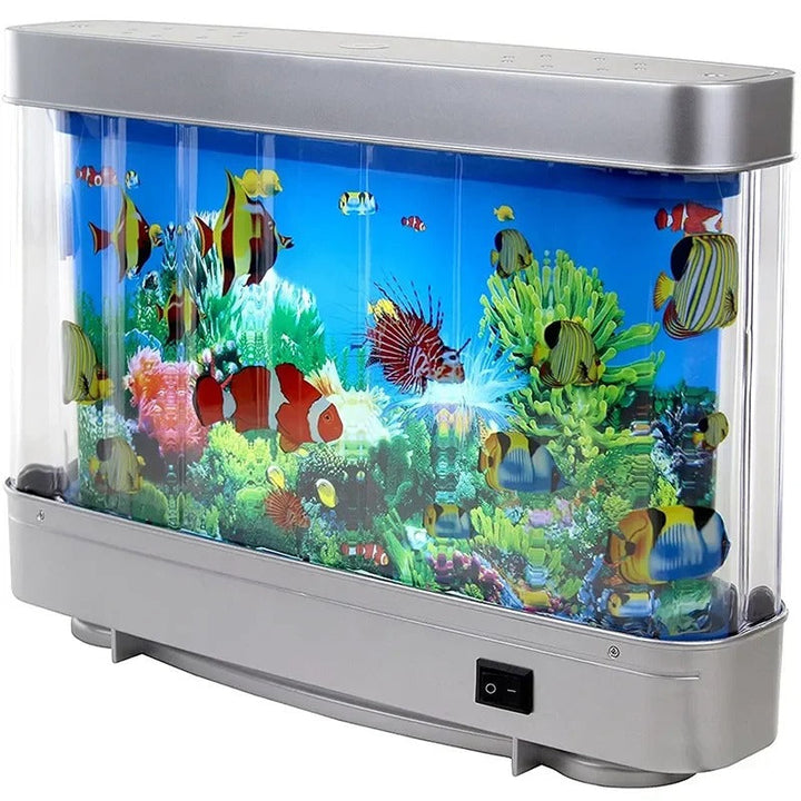 Lampe aquarium rétro LED AquaDream, poissons artificiels pour ambiance relaxante et décoration maison.