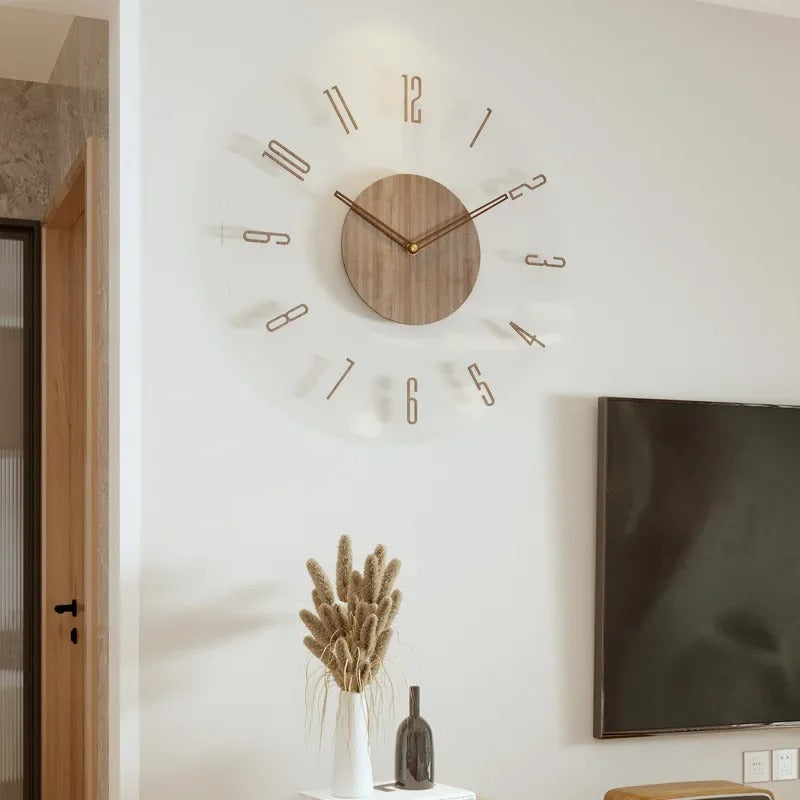Horloge décorative design LuxuraTime, mécanisme quartz silencieux, idéale pour bureau ou maison moderne.
