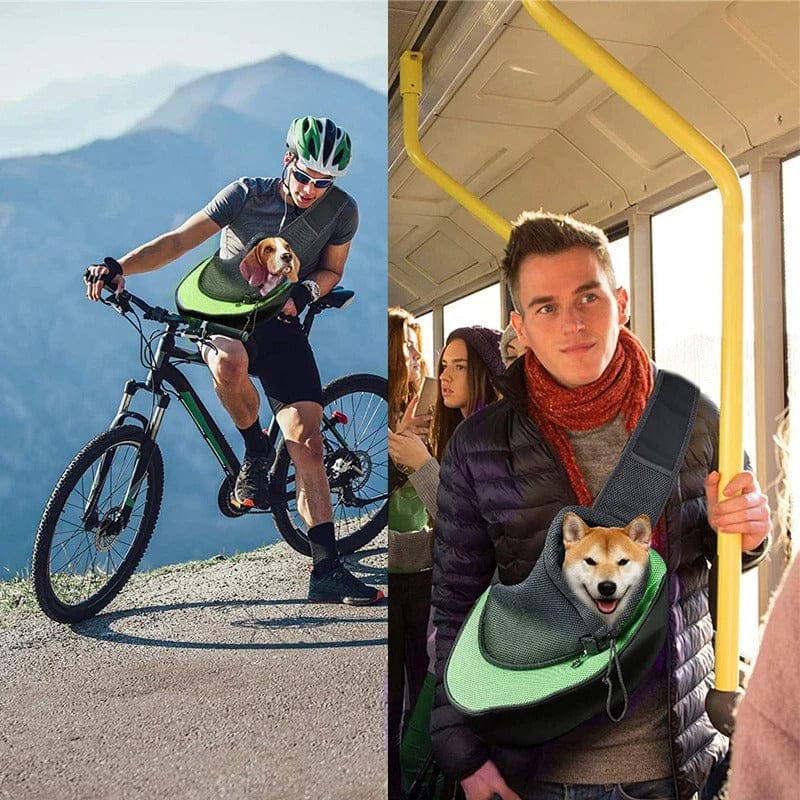 Sac de transport pratique avec bandoulière réglable pour petit chien ou chat, parfait pour voyages et sorties.