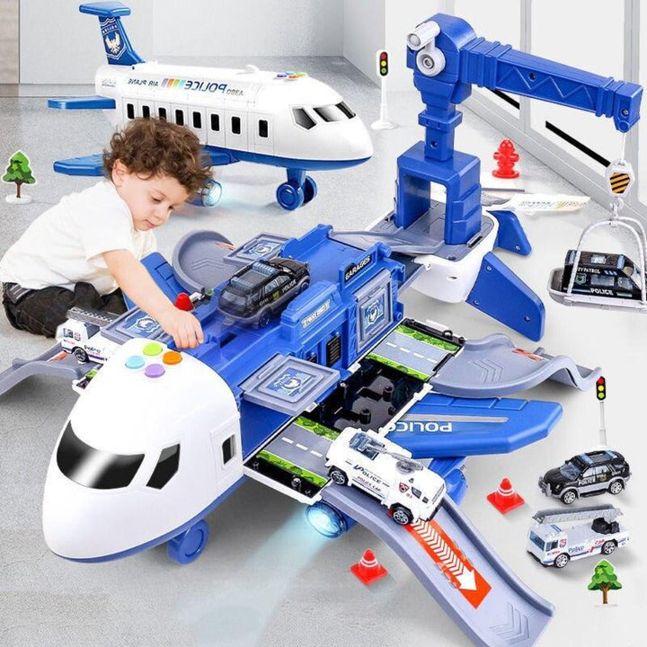 Avion jouet SkySurge, set d'aventure en plastique durable pour jeu de construction et motricité.