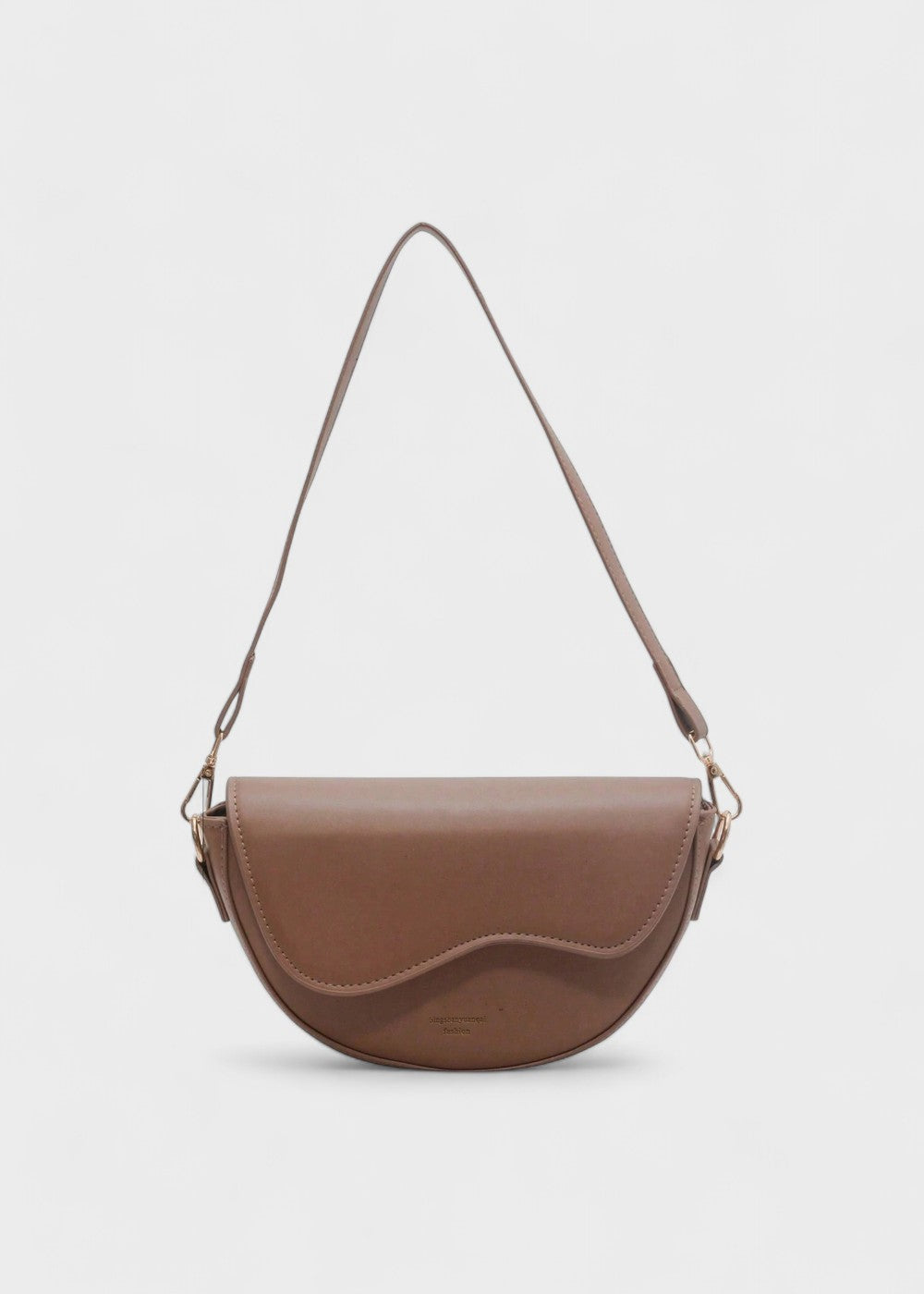 Sac quotidien minimaliste en cuir synthétique, forme demi-lune pratique et polyvalente, sac femme.