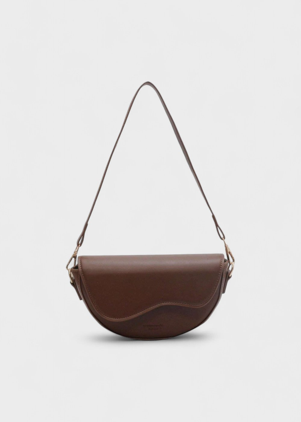 Sac épaule femme chic, demi-lune minimaliste, cuir synthétique, un indispensable accessoire de mode.