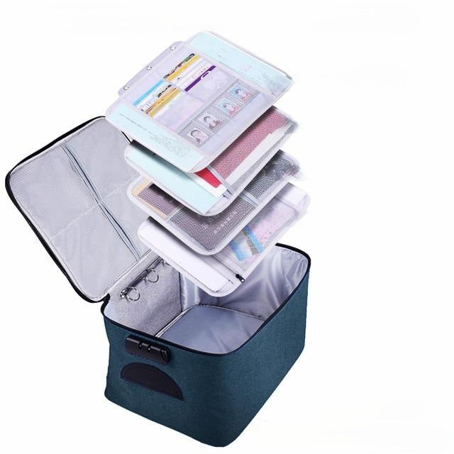 Coffre-fort portable pour documents. Mallette étanche et verrouillable, pour une protection optimale.