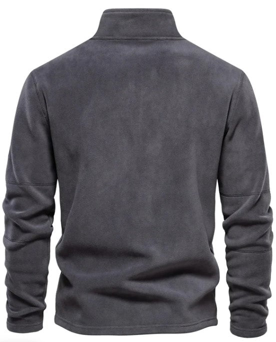 Pull zippé homme Kilian vert clair, vêtement mode confortable à col montant. Parfait pour un look décontracté.