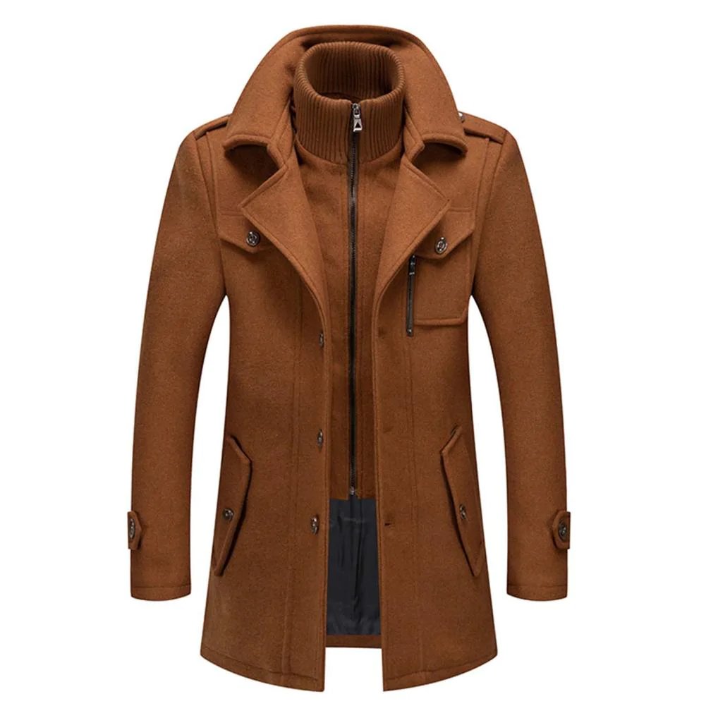 Manteau hiver chaud homme, coupe ajustée, doublure thermique, parfait pour l'habillement élégant.