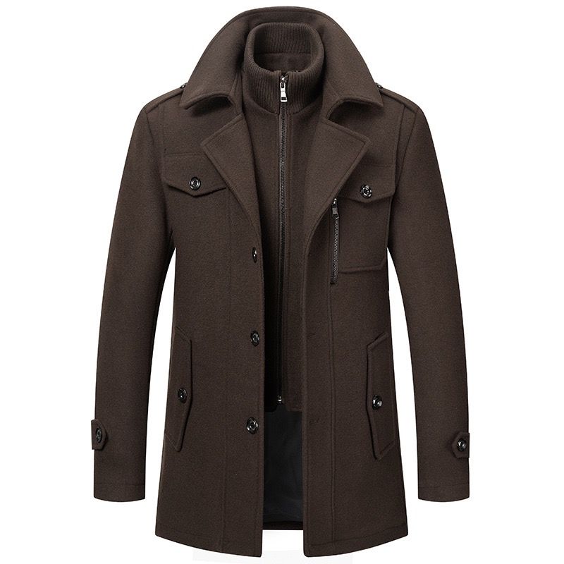 Élégant manteau homme 2 pièces, doublure isolante, idéal pour affronter l'hiver avec style.
