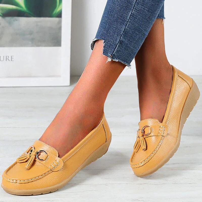 Loafers orthopédiques Isabella en cuir, soutien et confort pour le bien-être des femmes au quotidien.