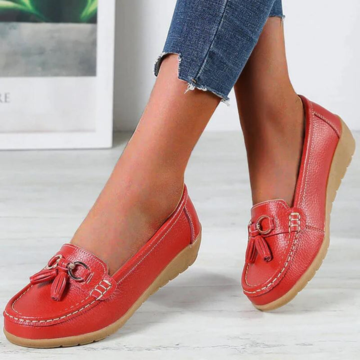 Semelle confort des mocassins orthopédiques Isabella, bien-être optimal pour les pieds des femmes.